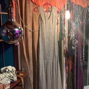 Mint colored sparkle ball gown size us 2